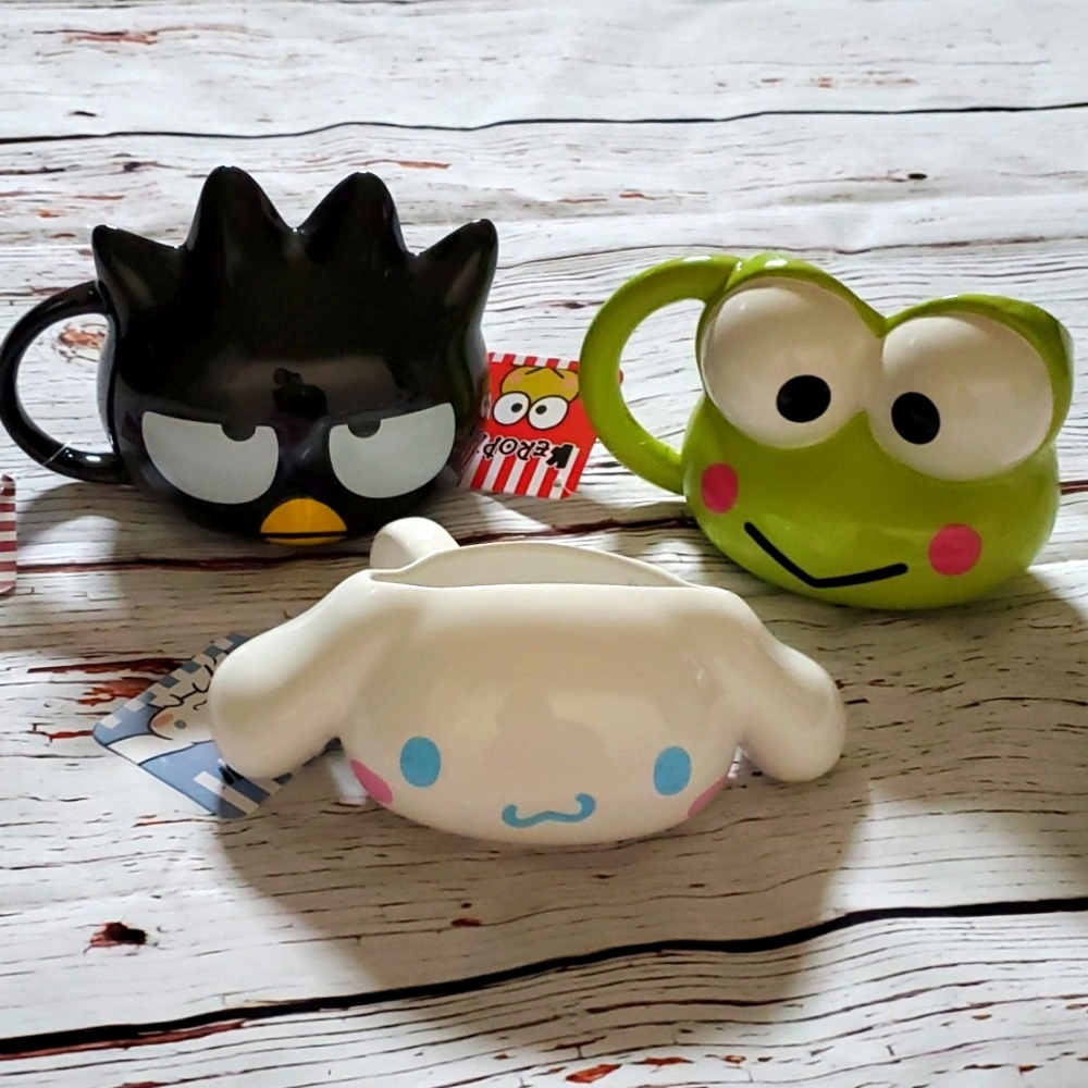 🆕️ SANRIO HELLO KITTY AND FRIENDS MUG SET (CINNAMOROLL, KEROPPI & BADTZ MARU)